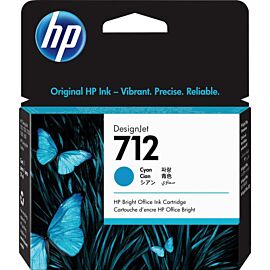 HP 3ED67A 712 Cyan, Inkjet, 1 Pack Original Ink Cartridge