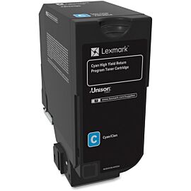 Lexmark 74C1HC0 Unison Laser, High Yield, 12000 Pages, Cyan, 1-Pack Original Toner Cartridge