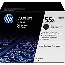 HP CE255XD 55X 2-Pack Black Toner Cartridge