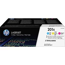 HP CF253XM 201X 3-Pack (1-Pack Cyan, Magenta, Yellow) Laser, 2300 Pages High Yield Each Toner Cartridge