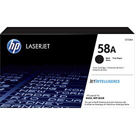 HP CF258A 58A Black, Laser, Standard Yield, 3000 Pages, 1-Pack Toner Cartridge