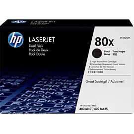 HP CF280XD 80X Black Toner Cartridge 2-Pack for LaserJet Printers