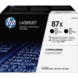 HP CF287XD 87X 2-Pack High Yield Black Original LaserJet Toner Cartridge for LaserJet Enterprise M506dn / M506x