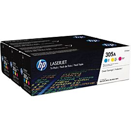 HP CF370AM 305A Tri-Color 1 X Cyan Yellow Magenta Multi-Pack Smart Print Cartridges