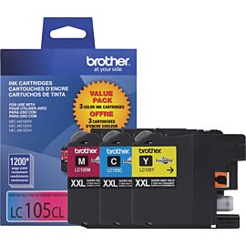 Brother LC1053PKS Innobella 3-Pack Inkjet, 1200 Pages Cyan, 1200 Pages Magenta, 1200 Pages Yellow, High Yield, Original Ink Cartridge