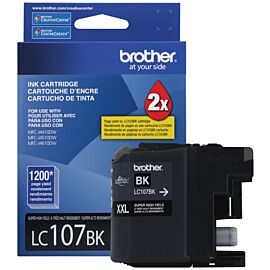 Brother LC107BK Innobella 1-Pack, Inkjet, 1200 Pages Black, Super High Yield, Original Ink Cartridges