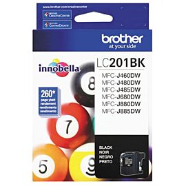 Brother LC201BK Innobella 1-Pack, Inkjet, 260 Pages Black, Standard Yield, Original Ink Cartridges