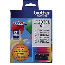Brother LC2033PKS Innobella 3-Pack, Inkjet, 550 Pages Cyan, 550 Pages Magenta, 550 Pages Yellow, High Yield Original Ink Cartridges