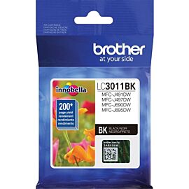 Brother LC3011BK Black, Inkjet, Standard Yield, 200 Pages, 1-Pack Original Ink Cartridge
