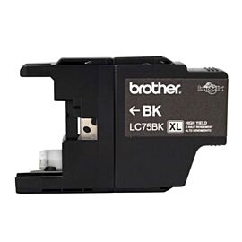 Brother LC75BK Inkjet, 600 Pages Black, 1-Pack Original Ink Cartridge