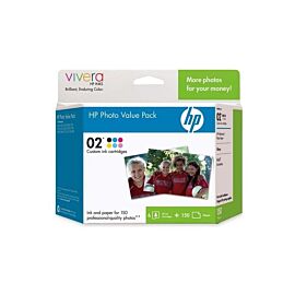 HP Q7964AN 02 Series Photo Value Pack Print Cartridges with 150-Sheets Advanced Photo Paper