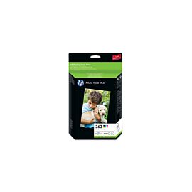 HP Q7966EE#301 363 Series Value Pack (Black / Cyan / Magenta / Yellow / Light Cyan / Light Magenta) 6-Ink Cartridges including 10 x 15 cm 150 Sheets Photo Papers